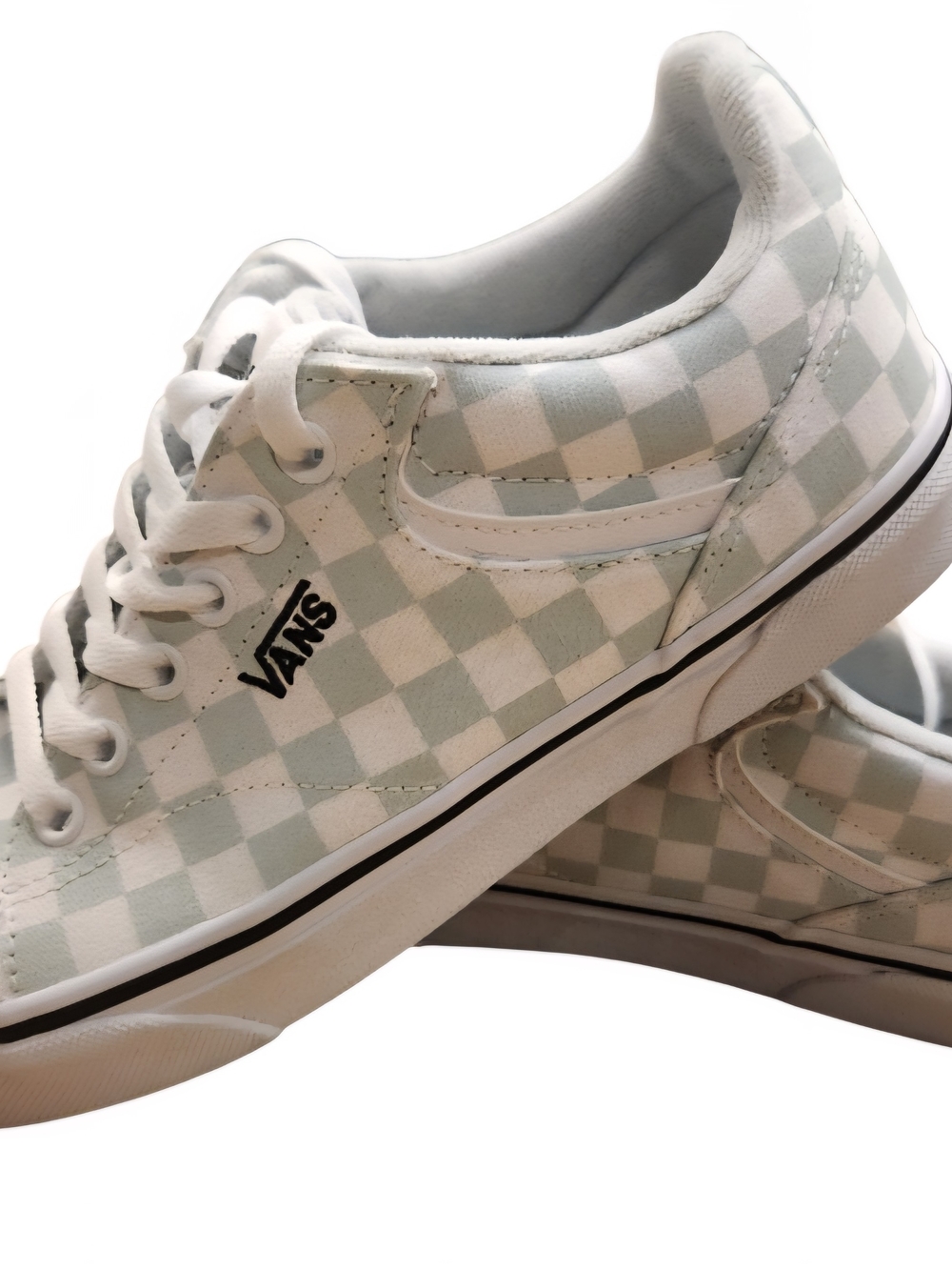 Vans Classic Checkerboard Low Top Sneakers - Light Blue/White